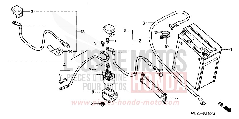 BATTERY for Hornet S FORCE SILVER METALLIC (NH411) from 2002